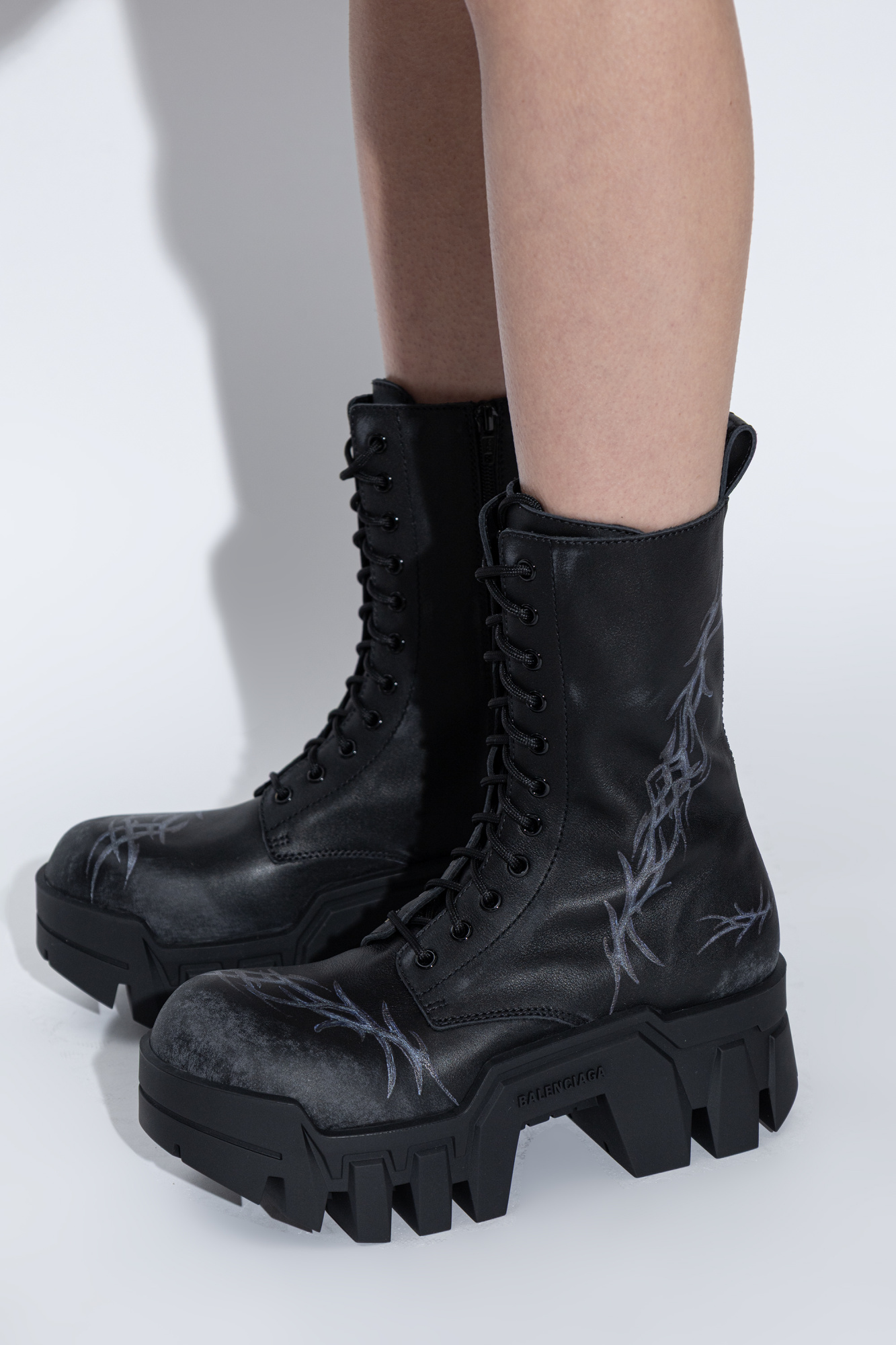 Balenciaga Platform ankle boots 'Bulldozer Lace Booti' | Women's